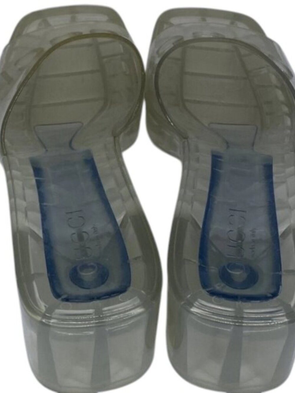 NEW GUCCI Women’s Transparent Rubber Slide Sandals – Size 12 – Clear - Picture 3 of 3